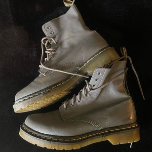 Grey Doc Marten boots